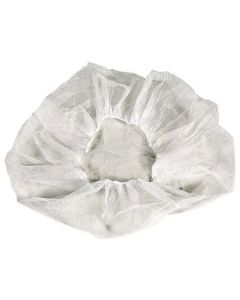21" WHITE POLYPROPYLENE BOUFFANT CAPS