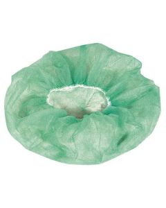 24" Green Polypropylene Bouffant Caps