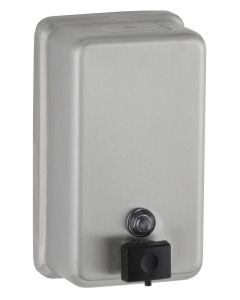 40 oz Surface-Mounted Manual Liquid Soap Dispenser, Satin Finish