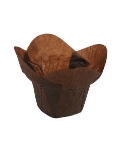 2.75" Large Chocolate Brown Paper Lotus Cups