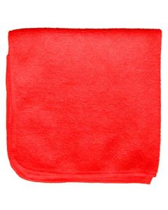 16" x 16" Red Laser Cut Microfiber Cloth, Pop-Up Box