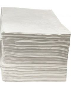 16"x 18" Oil Only 1-Ply Medium Unbonded Essentials Sorbent Pads 100 ct