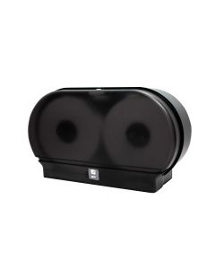 7.5" Mini Twin Standard Core Tissue Dispenser, Black Translucent