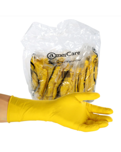 AmerCare&reg; Neptune&trade; Yellow Flock Lined Latex - Large