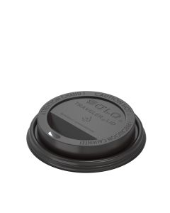 10-24 oz. Black PS Plastic Dome Hot Cup Lid