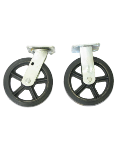 8" x 2" Moldon Rubber on Cast Iron Hub for Platform Truck